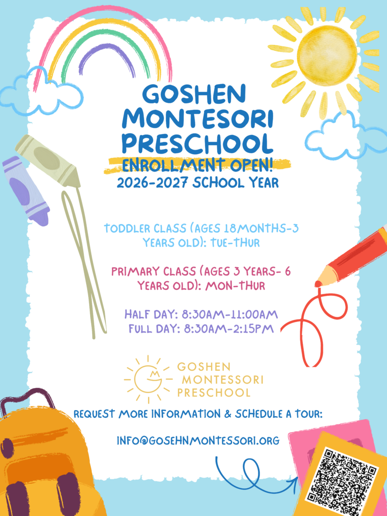 Goshen Montessori Preschool Enrollment Poster